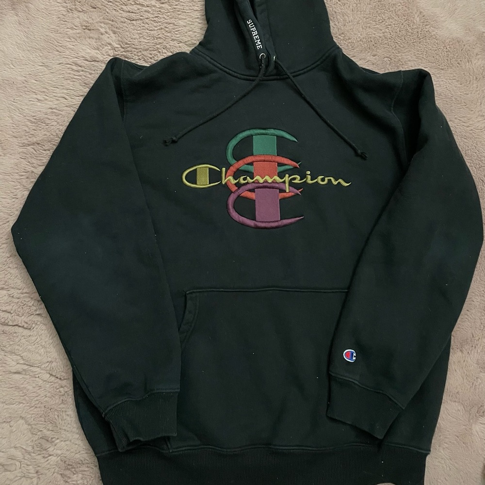 Supreme x Champion stacked C hoodie